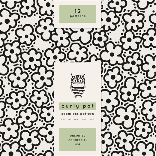 Abstract Flower Pattern Set: 12 Vector Surface Graphic Designs (digital Download) - Etsy