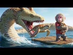 Baby Monkey & Puppy — Saving the Sea Turtle From the Giant Python