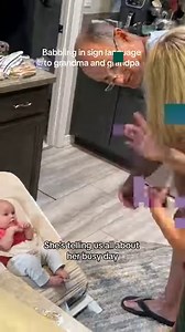 Baby babbles in sign language to Deaf grandparents! This GODA's (Grandchild of Deaf Adults) little hands are adorable! #ASL #AmericanSignLanguage #SignLanguage #CODA #GODA #LearnSignLanguage #BabySignLanguage | Jon Urquhart