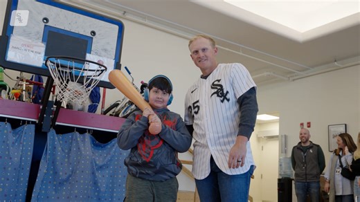 Andrew Vaughn visits La Rabida Children's Hospital
