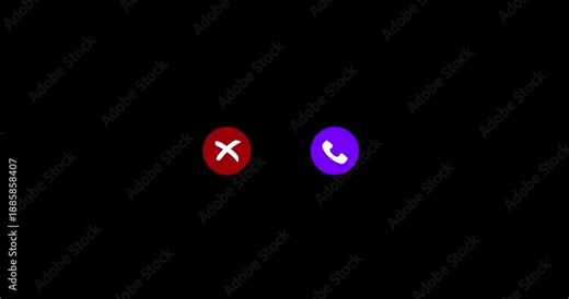 Calling Icon Animation Wave on Black Background. Animation of Phone Button Icon with Ringing Signal. 4K High-Quality Digital Calling Sign