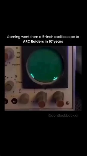 DontLookBack.AI on Instagram: "Before gaming had cartridges, GPUs, or even a “proper” screen, it lived on lab equipment. In 1958, physicist William Higinbotham built Tennis for Two at Brookhaven National Laboratory as an interactive exhibit for the lab’s public visitors’ day. Instead of a monitor, it ran on an analog computer and displayed the game on a 5-inch oscilloscope. There were no pixels or software in the modern sense. The “ball” was a glowing dot, the “court” was a line, and the arc of 
