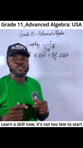 Today, I solved a Grade 11 Advanced Algebra exponent problem with one of my students in the USA. Truth is, if you are in SS1 in Nigeria, SHS in Ghana, or Year 11/12 in the UK, this is a type of question you should be able to solve confidently… if your foundation in indices is solid. If you struggle with this? Don’t panic, it simply means you need to go back and master the laws of indices. 📚🔥 Algebra in exams like WAEC, JAMB, IGCSE, GCSE, SAT, and ACT is not about memorizing answers, it's about