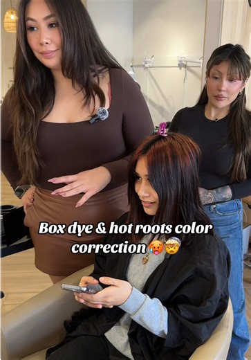 Black & red box color with a hot root color correction 🥵 stay tuned later on this week for the full consultation. #njextensions #njcolorist #njhairstylist #njstylist #njhairextensions