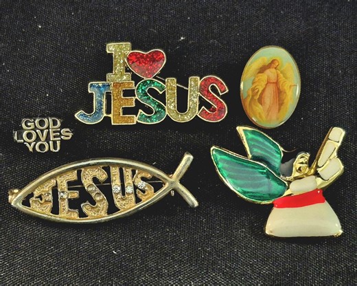 JESUS Christian Pin Lot Ichthys Fish, Gaurdian Angel, Enamel Christmas Angel, GOD Loves You Religious Pins - Etsy
