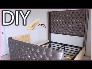 DIY How to build a Luxury Diamond Tufted Head board Bed frame from Scratch Tutorial Instagram Worthy