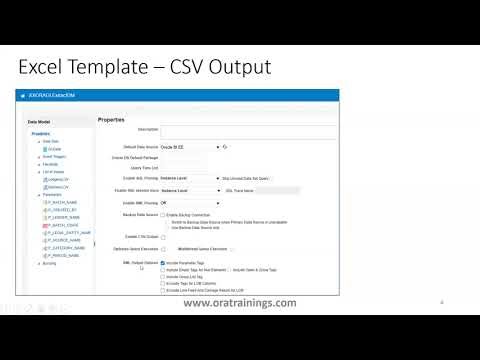 ExcelTemplate CSV ExcludeParameters - Oracle Fusion - BIP