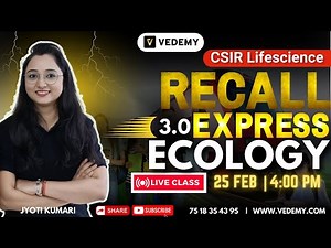CSIR Recall Express 3.0 | Ecological Principles | Unit 10 | Jyoti Kumari | CSIR Dec 2024 | Ecology |