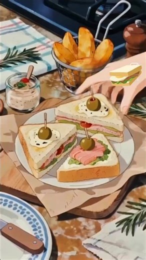 Ponyo's Ham sandwich 🥪 #studioghibli #ghiblifood #ponyo —🥪🌿✨