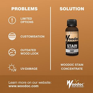 Achieve a new wood look with Woodoc Stain Concentrates 🥰 Mixed with an appropriate Woodoc Sealer, this product may be applied to interior and exterior wooden surfaces, providing them with a rich finish that offers extra UV-protection 🤎🌞 | Woodoc