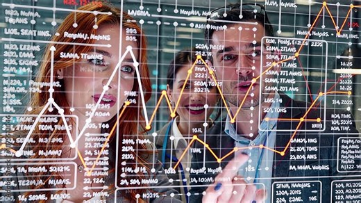engineering design analysis: women examining complex data visualizations on screen | technology, engineering, design, science, innovation theme