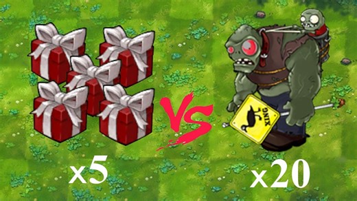 PvZ融合挑战 - 5株随机植物 vs 20只红眼巨人僵尸 - 谁会获胜？