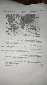 Questions from Geography Pre-Mid-Year Exam (Grade 10, Plate Tec... | Filo
