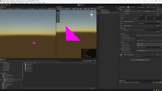 【Shader边学边练】理解Mesh：用代码画正方形和三角形