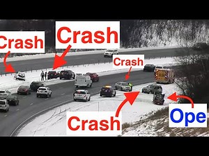Feb. 2022: Multiple ice crashes caught on camera