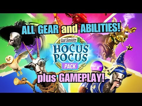 ALL GEAR and ABILITIES! SHOWCASE and GAMEPLAY! Goat Simulator 3 Hocus Pocus Pack DLC - Wizard Update