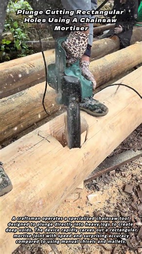 Plunge Cutting Rectangular Holes Using A Chainsaw Mortiser