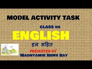 CLASS 7 MODEL ACTIVITY TASK// ENGLISH WITH ANSWER OF TWO PAPERS IN HINDI // WBBSE 2020