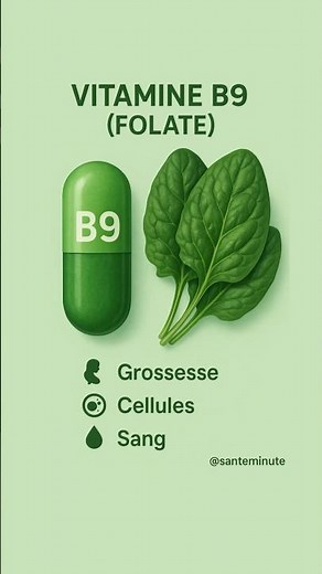 Vitamine B9 (Folate) : Rôle, Bienfaits et Aliments Riches#santé #shorts