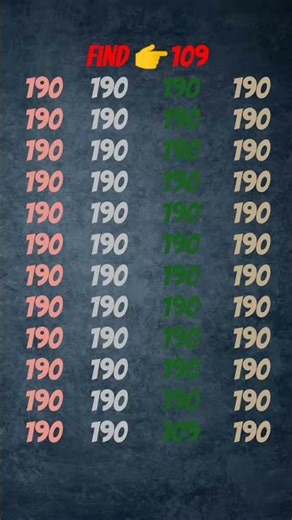 Find the number of 109 ☝️🤔❓#use #brain #quiz #logic #braingame #logicquiz #logicgame