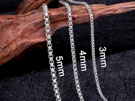 925 Sterling Silver Round Box Link Chain Necklace for Men and Women 3mm-5mm - Etsy