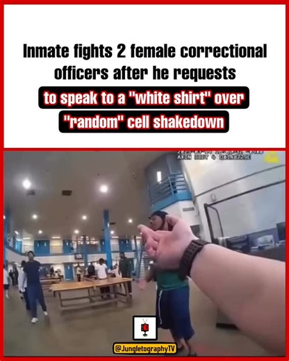 #JTVLetsTalkAboutIt: Body cam footage shows an inmate fighting two correctional officers over a dispute following a “random” shakedown of his cell. Although the inmate was calm and respectful during the ordeal, the situation began to get intense after the man requested to speak to a “white shirt,” and the female officer told him to leave. After standing his ground while remaining behind the line barrier, the female officer pepper sprayed the inmate who then responded with physicality. Are the in