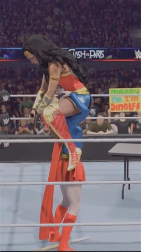 Superwoman puts Wonder Woman a table #shorts #wwe