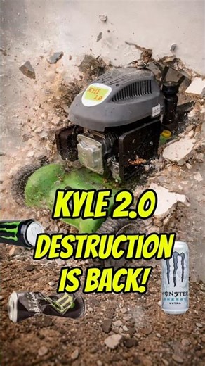 Kyle 2.0 destruction is back! New vid drops Friday! #kyle #mower #lawnmower #testing