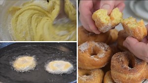 392K views · 2.8K reactions | Esta receta de roscos es perfecta para una merienda casera y tradicional. Ingredientes: - 2 huevos medianos - 120gr de azúcar - 60 ml de aceite de girasol - 60 ml de aceite de oliva - 120 ml de leche entera - Ralladura de limón y de naranja - Un chorrito de anís dulce - 500 gr de harina de trigo de repostería - 16 gr de levadura química o polvo de hornear - Aceite de girasol para freír | Y hoy qué comemos | Facebook