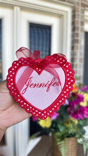 Personalized Embroidered Heart Bag Tag Valentine's Day - Etsy