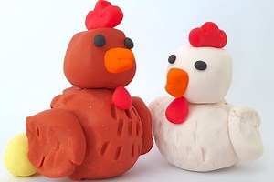 Poule en pâte à modeler