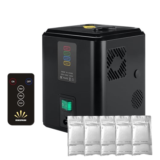 1 PCS Cold Spark Machine (Included 10 PCS Consumables), Portable & Compact Machine with Remote Control, 2-3.5m Fountain Special Effects Machine for Weddings/Stages/Events/DJ Shows, Black