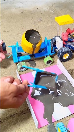 Diy tractor video | mini construction cement bridge making | #shorts #youtubeshorts
