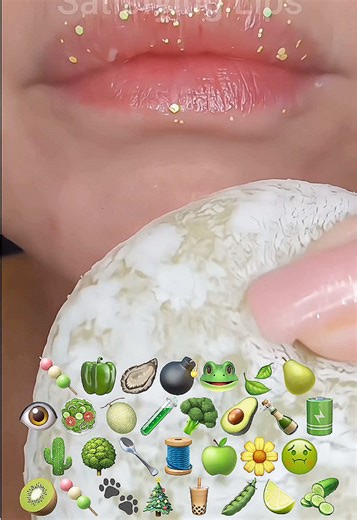 Satisfying Lip ASMR Challenge with Green Foods