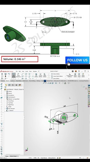 SOLIDWORKS Tutorial: Practice Problem 1.4 (Hexagon Cut & Mass Properties)
