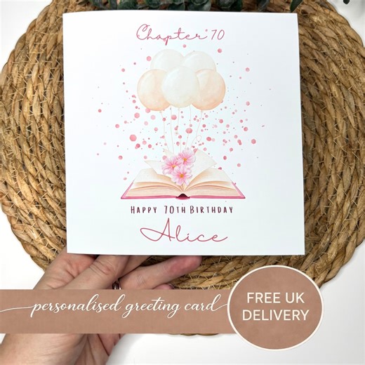 Personalised 70th Birthday Card | Book Lover Milestone - Etsy UK