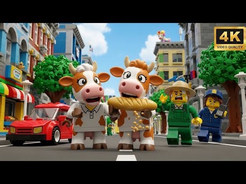 LEGO City Farm Chaos: Cows Escaped to Town! 🐮🏙️