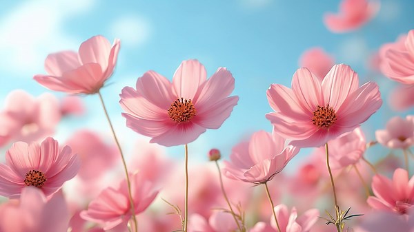 Pink Cosmos Flowers Live Wallpaper