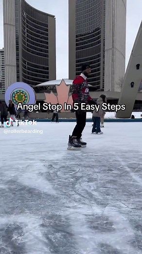 Secret tip at the end 🥶 Are you able to stop when skating backwards yet? Here’s a cool way to do it #iceskating #advanced #skatingtips #iceskatingtiktok #wintersports