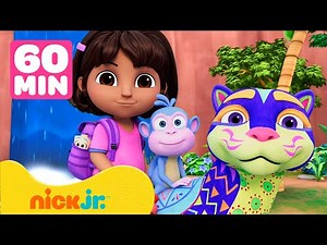 Dora | Dora's gedurfde reddingen in het regenwoud! 💗 1 uur | Dora & Vrienden | Nick Jr. Nederlands