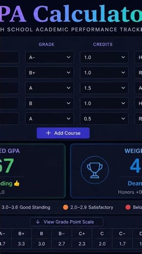 high school GPA calculator #education #academicsuccess #collegelife #gpacalculator #grades #shorts