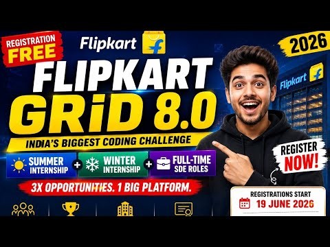 Flipkart GRiD 8.0 2026 | Biggest Coding Challenge for Engineers 💻 Win Internships & SDE Offers