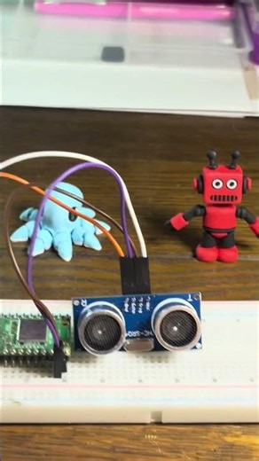Ultrasonic module on breadboard with pico 2 w Ide Thonny ✨💖✨#modules #sensors #python #breadboard
