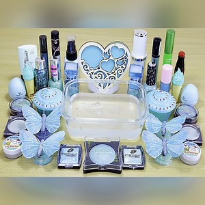 MINT SLIME Mixing Makeup and Glitter into Clear Slime | Satisfying Slime