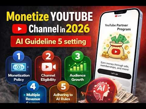 YouTube Channel Monetization 2026 🔥 | AI Guideline 5 Setting (Full Guide Hindi) ? Monetize Using AI