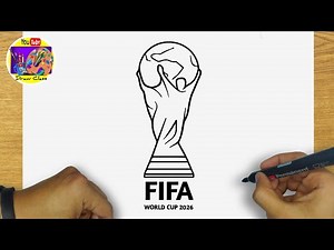 HOW TO DRAW WORLD CUP 2026 TROPHY | DRAWING A TROPHY WORLD CUP 2026