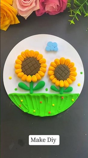 DIY Sunflower Garden Clay Art 🌻 | Easy Mini Clay Flower Craft Tutorial | Beautiful Handmade Clay Art