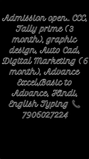 Skyline Computer Center Modipuram on Instagram: "🔥🔥 Skyline # ytshors # viral video # CCC ✅ Auto Cad ✅ Digital Marketing ✅ graphic design ✅ C language ✅ python programming,java script,java, Photoshop, digital marketing ✅ Advance excel formula Basic to advance"