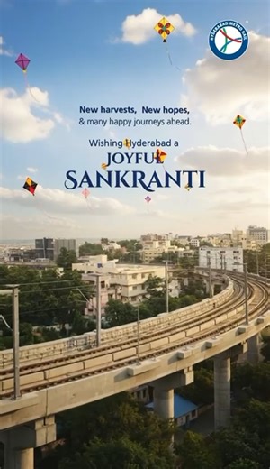 A season of renewal, gratitude, and togetherness. Warm Sankranti wishes from the Hyderabad Metro [Happy Makar Sankranti, Hyderabad Metro, L&T Hyderabad Metro, Metro Rail, Public Transport in India, Safe Commute, Travel, Hyderabad Diaries] | L&T Metro Rail (Hyderabad) Limited