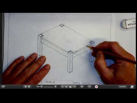Coffee table orthographic drawing part b Youtube